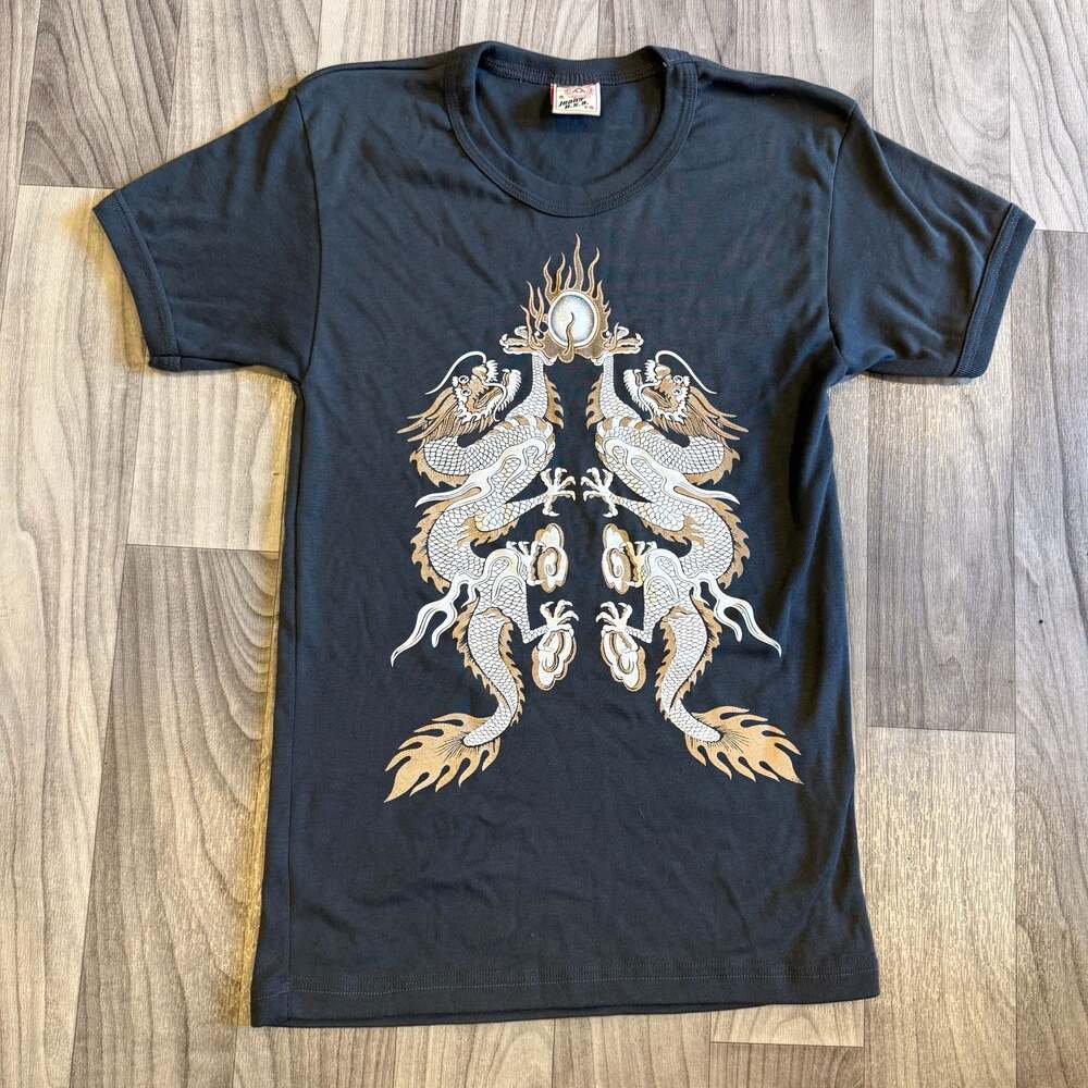 Vintage AAA Jeans Double Dragon Graphic T-Shirt Black